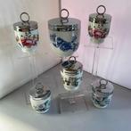 Royal Worcester - Coquetier (6) - Een grote vijf kleinere -