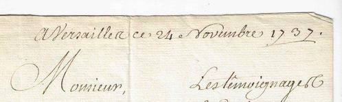 Philibert Orry - lettre autographe signée - 1737, Verzamelen, Film en Tv