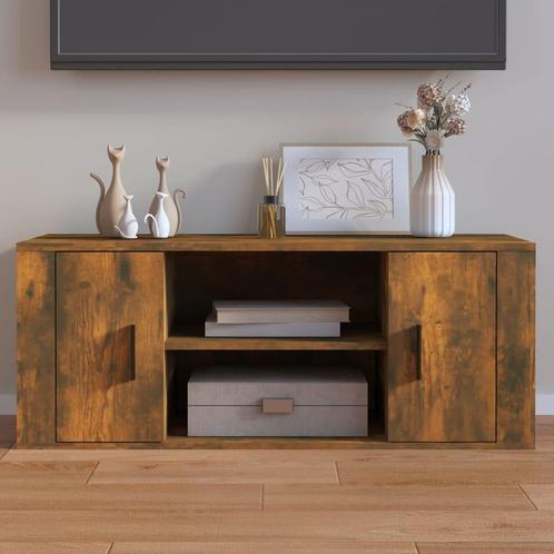 vidaXL Tv-meubel 100x35x40 cm bewerkt hout gerookt, Maison & Meubles, Armoires | Mobilier de télévision, Envoi