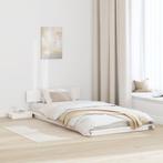 vidaXL Vloerbed met Nachttafels Wit 75x190cm Massief Hout, Verzenden, Nieuw