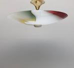Plafonnier - Laiton, Verre - Grand lustre vintage en laiton, Antiek en Kunst