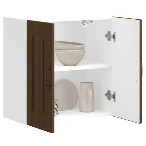 vidaXL Keukenwandkast Kalmar bewerkt hout bruin eikenkleur, Huis en Inrichting, Kasten | Overige, Nieuw, Verzenden