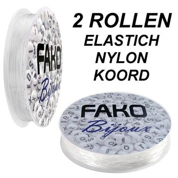 Fako Bijoux - 2 Rollen Elastisch Nylon Draad - Sieraden beschikbaar voor biedingen