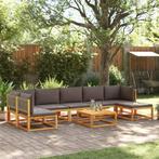 vidaXL 8-delige tuinbankset met kussens acaciahout & rotan, Verzenden, Nieuw