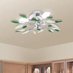 vidaXL Plafondlamp witte en groene acryl kristal bladeren, Verzenden, Nieuw