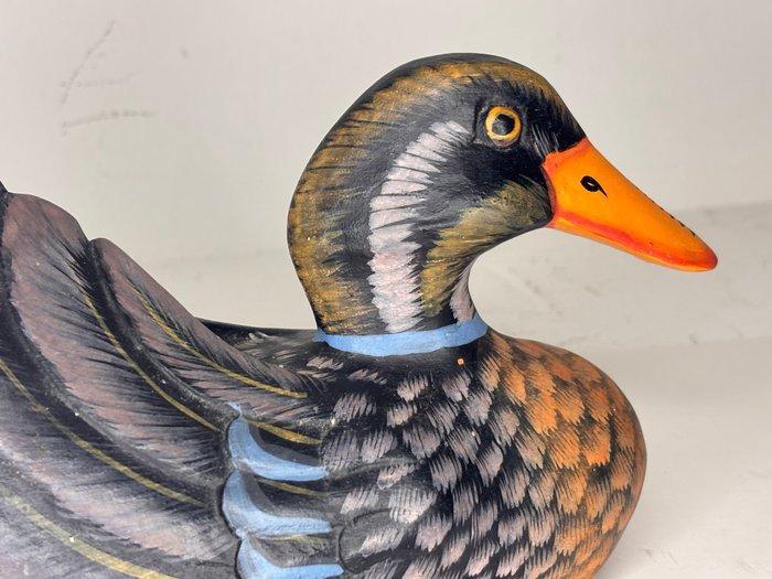 Lokeend - Anatra Folk Art naïf in legno scolpito e dipinto a, Antiek en Kunst, Curiosa en Brocante