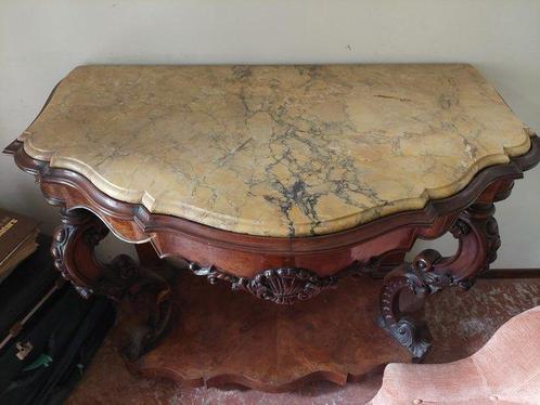 Wandtafel - Walnoot - Luigi Filippo console tabblad, Antiek en Kunst, Antiek | Overige Antiek
