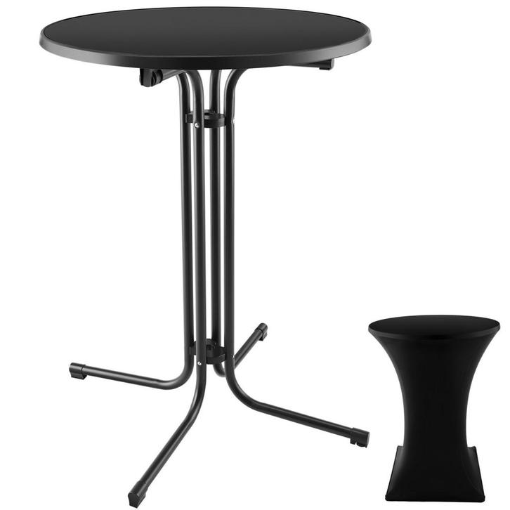 tectake Statafel Eren inklapbaar met hoes 90x110cm - zwart,, Jardin & Terrasse, Jardin & Terrasse Autre, Envoi