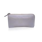 Gucci - Silver Tone Leather Continental Zip Wallet Coin