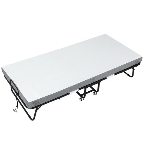 Gastenbed, Vouwbed, Reisbed Met Wielen, Matras, Staal, Wit+Z, Huis en Inrichting, Slaapkamer | Bedden, Verzenden