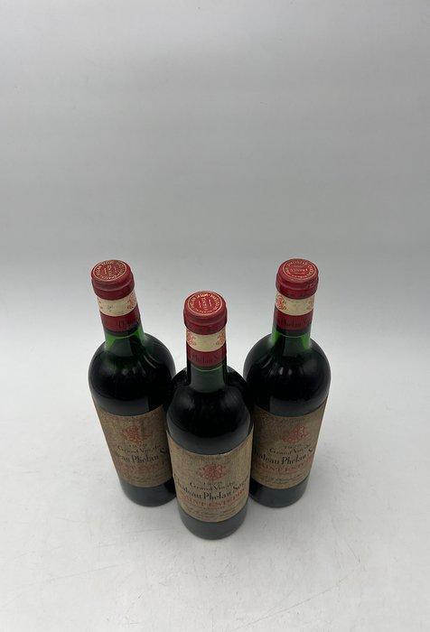 1975 Château Phélan Ségur - Saint-Estèphe - 3 Flessen (0.75, Verzamelen, Wijnen
