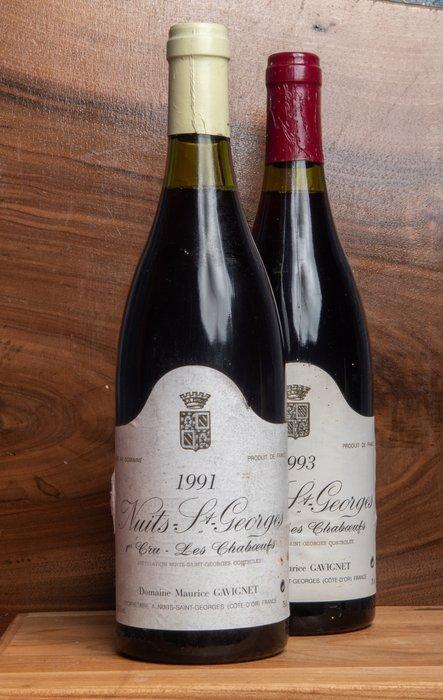 1991 & 1993 Domaine Maurice Gavignet Les Chaboeufs - Nuits, Verzamelen, Wijnen
