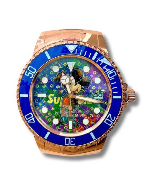 Le Youn - Horloge Murale Style Rolex Mickey Mouse, Antiquités & Art, Art | Peinture | Moderne