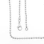 18 Krt. Witgouden bolletjes schakel ketting | 40,5 cm, Ophalen of Verzenden, Gebruikt, Overige kleuren, Goud