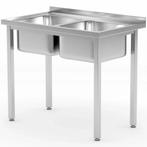 Spoeltafel | KitchenLine | RVS | 2 Spoelbakken (Midden) |, Zakelijke goederen, Horeca | Keukenapparatuur, Verzenden, Nieuw in verpakking