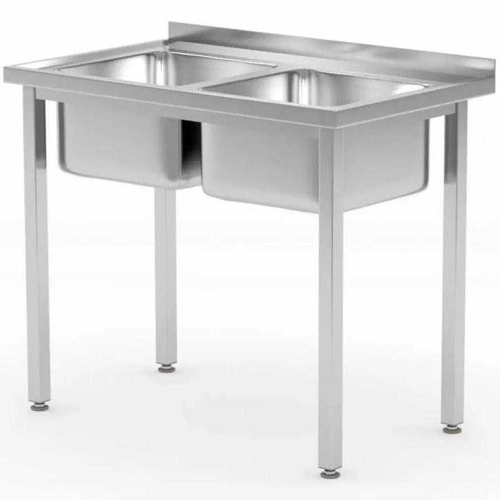 Spoeltafel | KitchenLine | RVS | 2 Spoelbakken (Midden) |, Zakelijke goederen, Horeca | Keukenapparatuur, Nieuw in verpakking