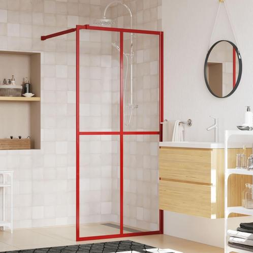 vidaXL Paroi de douche avec verre ESG transparent rouge, Doe-het-zelf en Bouw, Sanitair, Verzenden