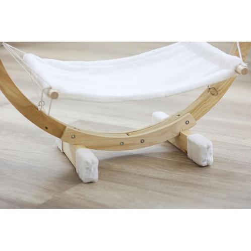 Hangmat siesta, wit met houten onderstel, 73x36x34cm - kerbl, Dieren en Toebehoren, Katten-accessoires, Nieuw