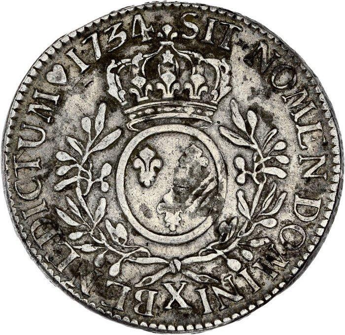 Frankrijk. Louis XV (1715-1774). Ecu 1734-X, Amiens (Zonder, Postzegels en Munten, Munten | Europa | Euromunten
