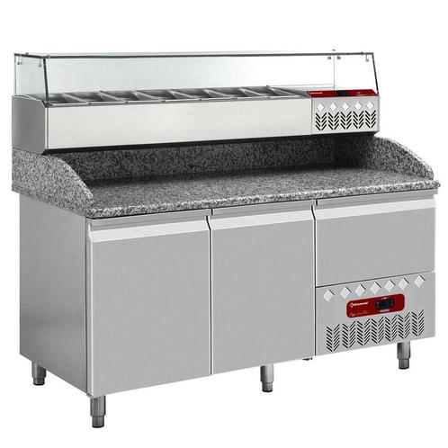 Pizzawerkbank + Opzetkoelvitrine | 270L | 2 Deuren + 1 Lade, Zakelijke goederen, Horeca | Keukenapparatuur, Nieuw in verpakking