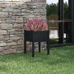 vidaXL Plantenbak 50x50x70 cm massief grenenhout zwart, Tuin en Terras, Verzenden, Nieuw