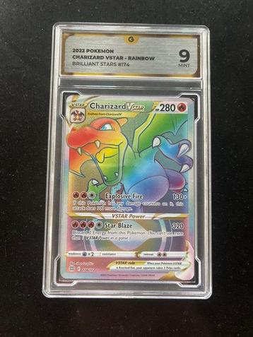 Pokémon - 2 Graded card - Charizard Foil, Full art - GG 9 - beschikbaar voor biedingen