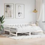 vidaXL Lit de jour avec lit gigogne blanc 90x200 cm bois, Maison & Meubles, Neuf, Verzenden