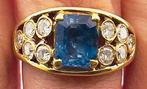 Ring - 18 karaat Geel goud Saffier - Diamant, Nieuw