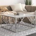 vidaXL Salontafel roestvrijstaal en gehard glas, Huis en Inrichting, Tafels | Salontafels, Verzenden, Nieuw