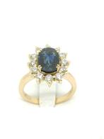 Bague - 18 carats Or jaune Saphir - Diamant - Anneau Lady, Nieuw