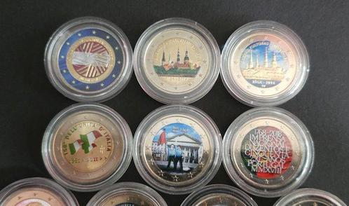 Europa. 2 Euro Various Years (15 stuks gekleurde) (Zonder, Postzegels en Munten, Munten | Europa | Euromunten