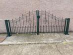 Inrijpoort Poort Sierhek verzinkt en gecoat (antiek groen), Tuin en Terras, Tuinhekken en Hekwerk, Nieuw, IJzer, Sierhekwerk, Met poort
