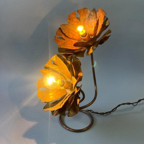 Tafellamp - Mid century - Golden Floral Lamp en Terzani,, Antiek en Kunst, Curiosa en Brocante