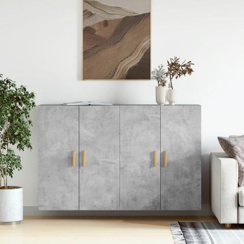 vidaXL Hangkasten 2 st bewerkt hout betongrijs, Huis en Inrichting, Kasten | Dressoirs, Nieuw, Verzenden