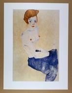 Egon Schiele - Seated blue Nude - Artprint - 80 x 60 cm