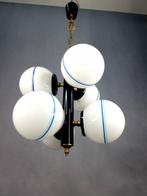 Lamp - Hanger - 6 bollen Atoomtijdperk - Kristal, Metaal, Antiek en Kunst