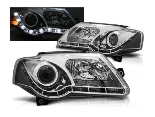 True DRL Chrome koplampen geschikt voor VW Passat B6 3C, Auto-onderdelen, Verlichting, Nieuw, Volkswagen, Verzenden