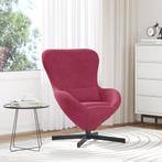 vidaXL Eivormige Stoel in Wijnrood Velours, Huis en Inrichting, Fauteuils, Verzenden, Nieuw
