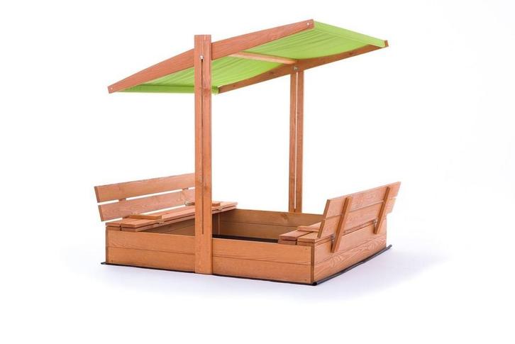 Veilige en kindvriendelijke houten zandbak 120x120 cm met..., Kinderen en Baby's, Speelgoed | Buiten | Zandbakken, Nieuw, Ophalen of Verzenden