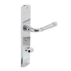 Deurklink Helena op schild 235x45x8mm met WC63/8mm chroom..., Doe-het-zelf en Bouw, Hang- en Sluitwerk, Ophalen of Verzenden, Nieuw