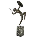 Pierre Le Faguays - sculptuur, ART DECO Dansend naakt met, Antiek en Kunst