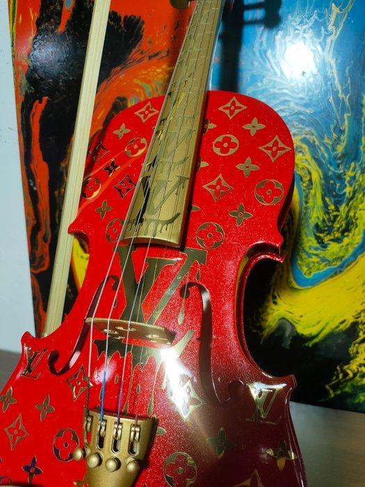 fp pop art - Louis vuitton violon Rouge Metalic Édition, Antiek en Kunst, Kunst | Designobjecten