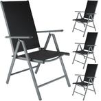tectake Aluminium tuinstoelen inklapbaar - antraciet, Set va, Tuin en Terras, Verzenden, Nieuw