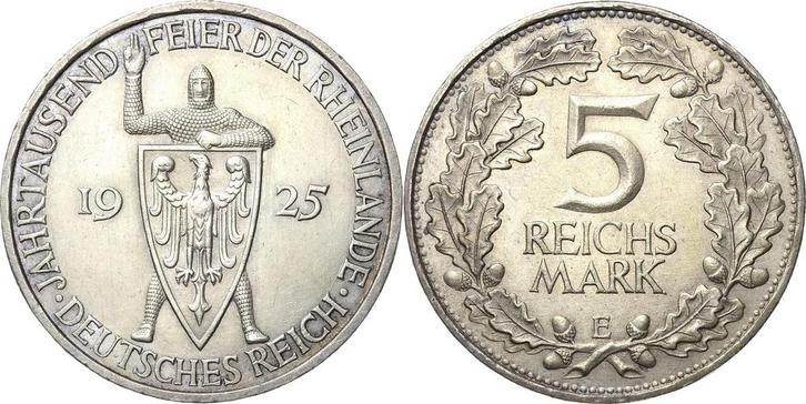 5 Reichsmark 1925 (MuntenenBankbiljetten-Duitslandvanaf1871), Postzegels en Munten, Munten | Europa | Niet-Euromunten, België