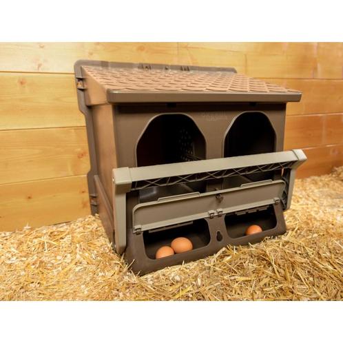 Pondoir, 2 compartiments, plastique recyclé, 52 x 59 x 53, Dieren en Toebehoren, Pluimvee | Toebehoren