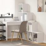 vidaXL Hoekbureau met plank Wit 101.5 x 149.5 x 149.5 cm, Huis en Inrichting, Verzenden, Nieuw
