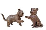 Beeldje - Playing cats - Brons, Antiek en Kunst