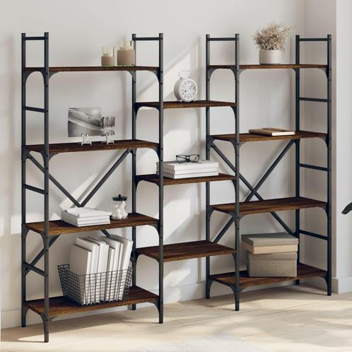 vidaXL Boekenkast 160x28,5x136,5 cm bewerkt hout bruin, Huis en Inrichting, Kasten | Boekenkasten, Nieuw, Verzenden