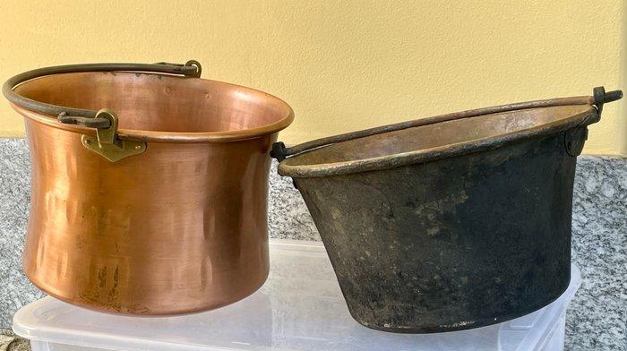 Pot (3) - Koper - Aluminium, Antiek en Kunst, Antiek | Keukengerei