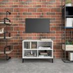 vidaXL Tv-meubel met metalen poten 69,5x30x50 cm wit, Huis en Inrichting, Kasten |Televisiemeubels, Nieuw, Verzenden